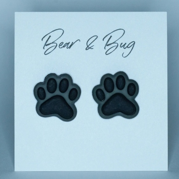 Bear & Bug Paw Print Earrings - Picture 1 of 2